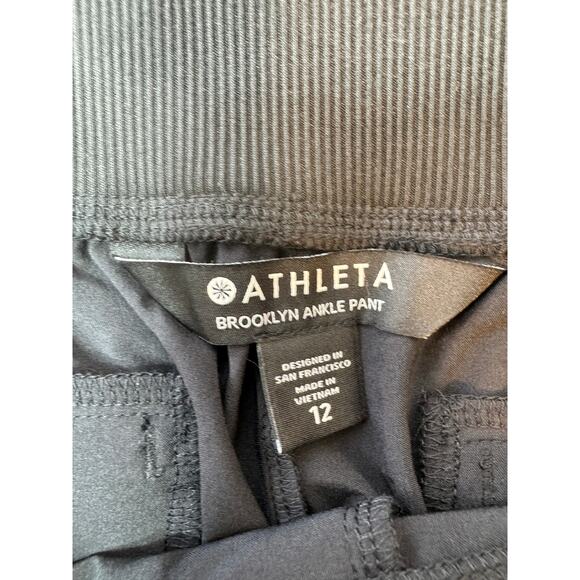 Athleta Brooklyn Black Ankle Pant Size 12 Mid Rise Straight Slim Crop Fit NWT - Picture 3 of 8